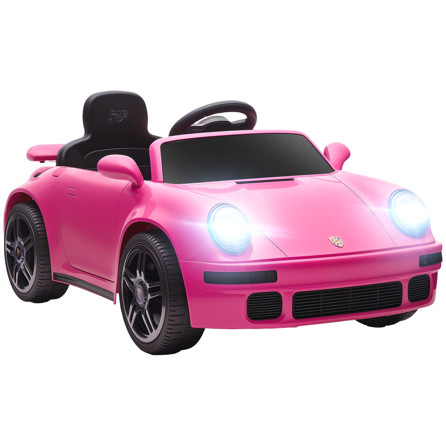 AIYAPLAY Licensed RUF CTR 2017-Yellowbird Electric Car for Kids, with Remote Control, Soft Start, MP3 Player, LED Lights, Pink