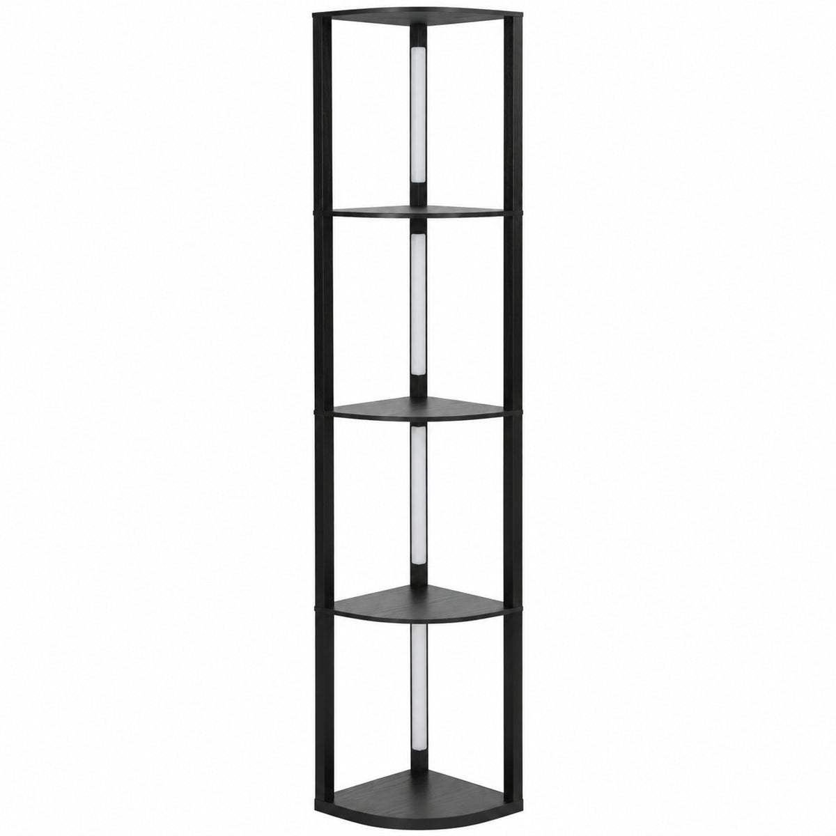 HOMCOM RGB LED Floor Lamp with Shelves, 4-Tier Dimmable Standing Lamp with Adjustable Brightness and Remote Control, Black Default Title