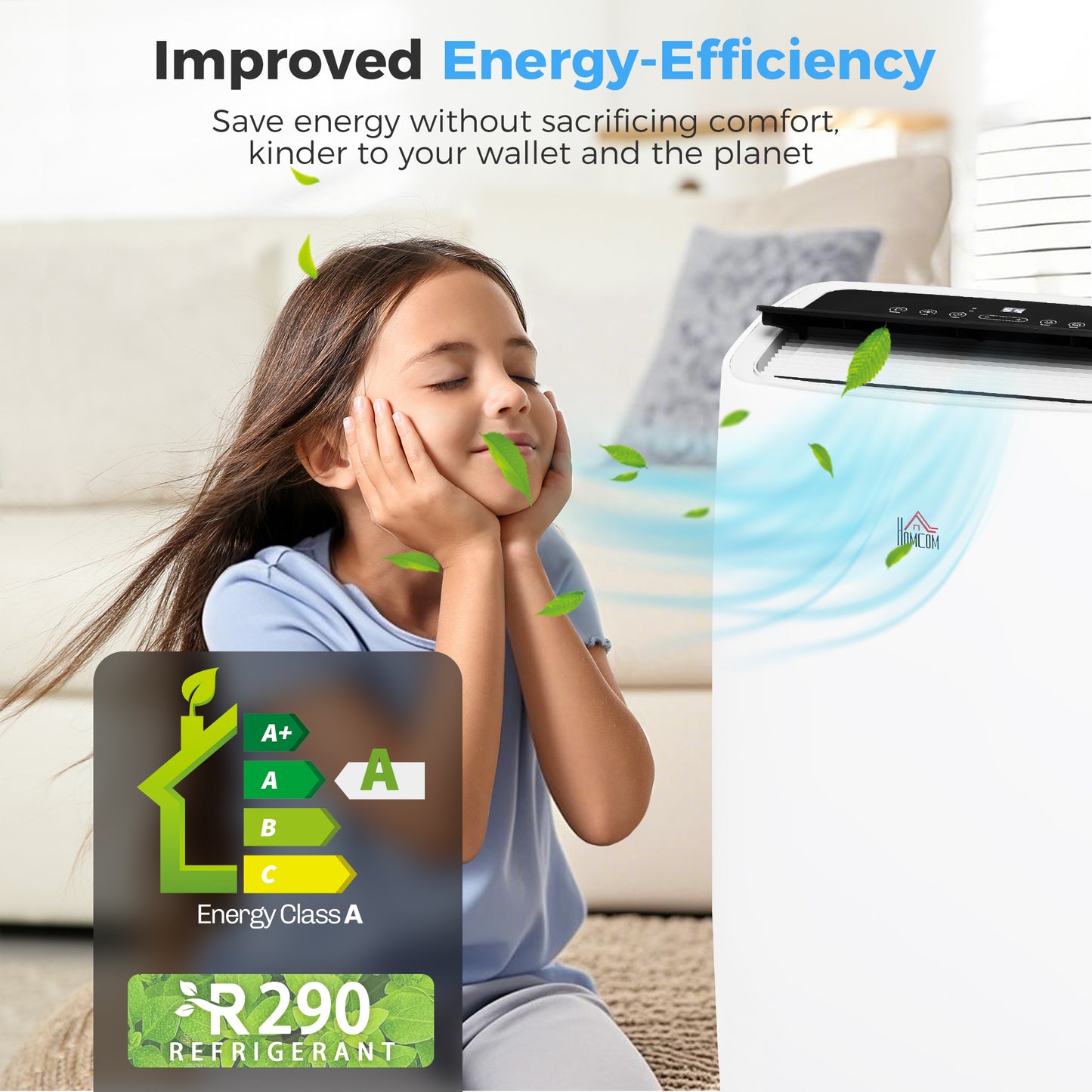 HOMCOM Portable Air Conditioner 14000 BTU, 4-in-1 Air Conditioning Unit, Dehumidifier, Cooling, Fan, Sleep Mode with 3 Speeds, Remote Control, LED Display, 24H Timer, Window Kit, Children Lock, 40mÂ²