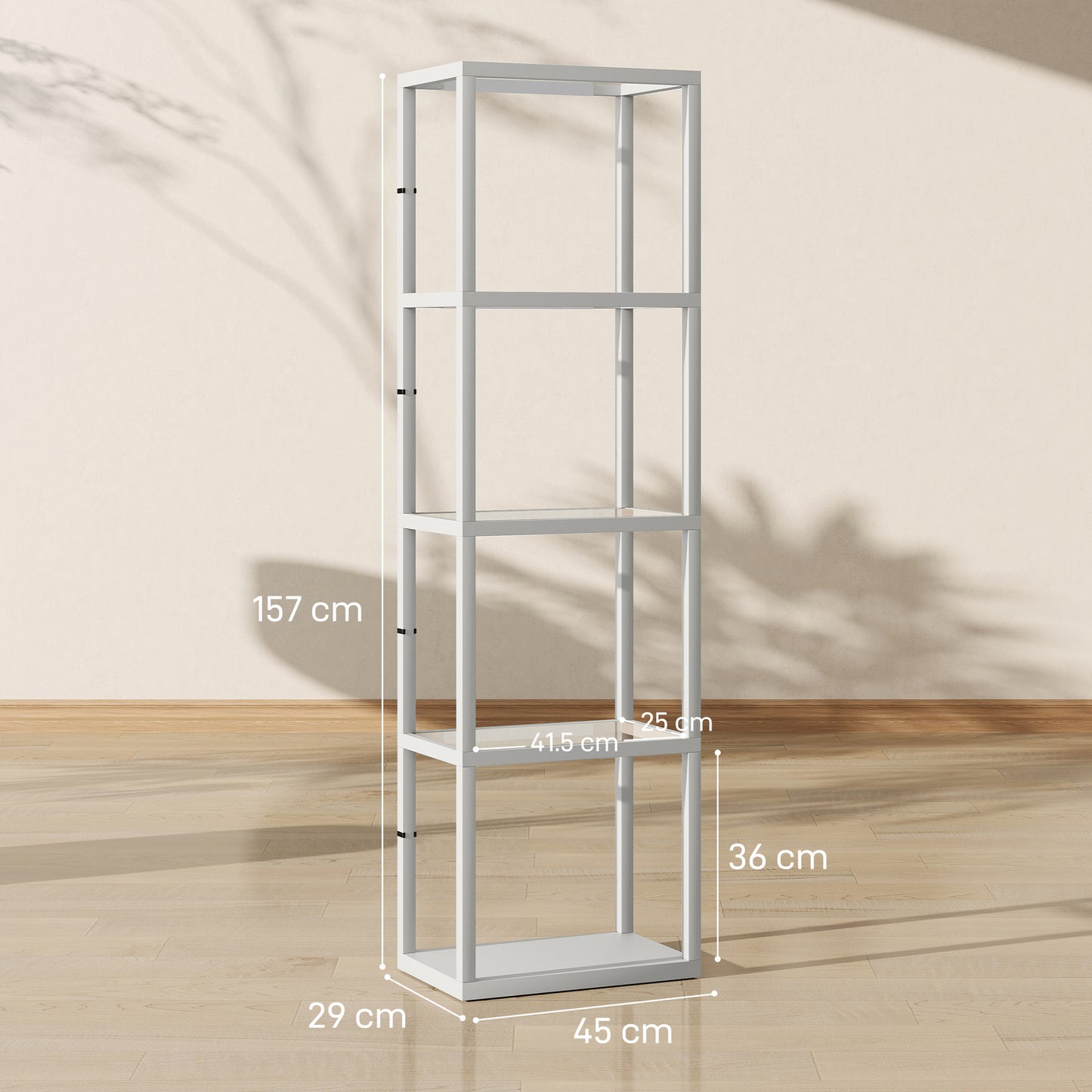 HOMCOM Four-Shelf Floor Lamp - Grey