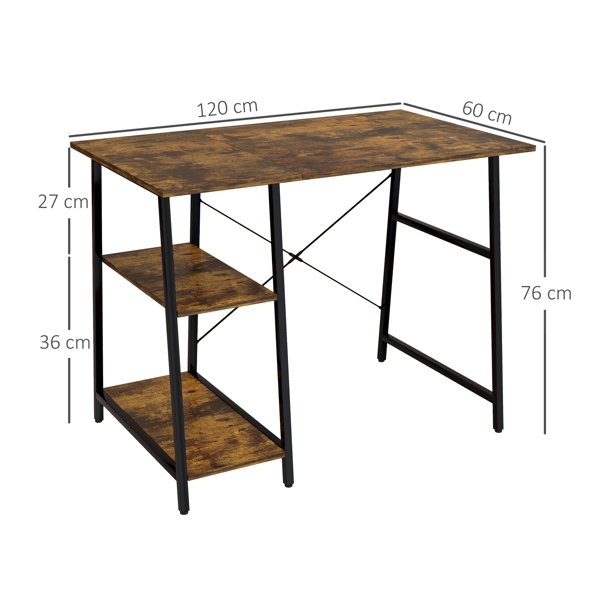 formed of the black frame and brown wood-effect table tops. Office desk also suitable for the home: bedrooms