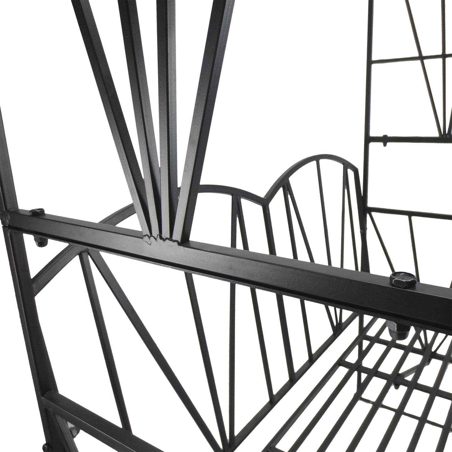 Outsunny Garden Bench, 2 Seater Outdoor Patio Bench, Metal Garden Loveseat with Arch for Vines and Climbing Plants, Black