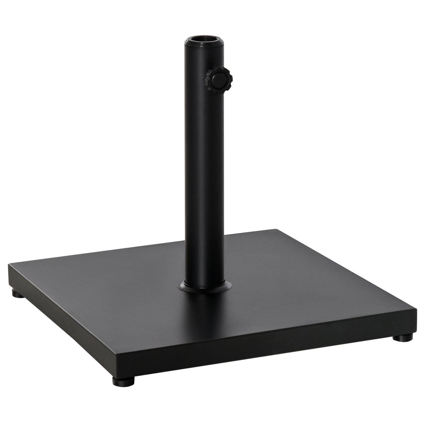 Outsunny Î¦35/38/48MM 18KG Steel Square Parasol Stand Base w/ Adjustable Knob Umbrella Stand Garden Patio Outdoor Home, Black
