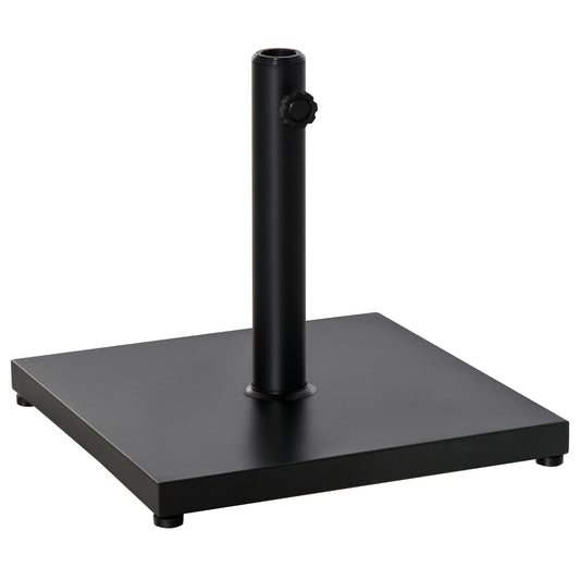 Outsunny Î¦35/38/48MM 18KG Steel Square Parasol Stand Base w/ Adjustable Knob Umbrella Stand Garden Patio Outdoor Home, Black