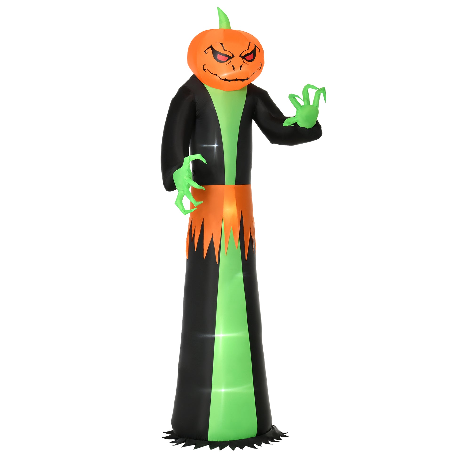 HOMCOM 9FT Inflatable Halloween Pumpkin Ghost with Build in LED, Outdoor Lighted Blow Up Inflatables for Party Indoor, Garden, Lawn Default Title