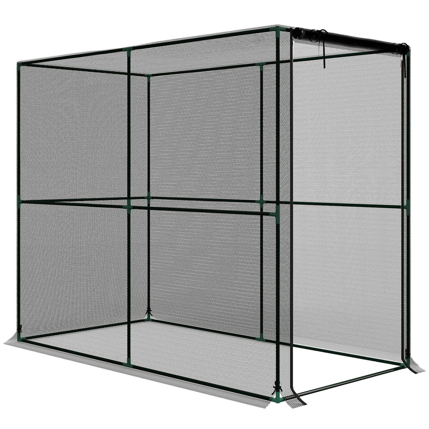 Outsunny Fruit Cage Bird Netting, Brassica Cage Plant Protection Tent with Zipped Door, Anti Bird, Insects, Small Animals, Black Default Title