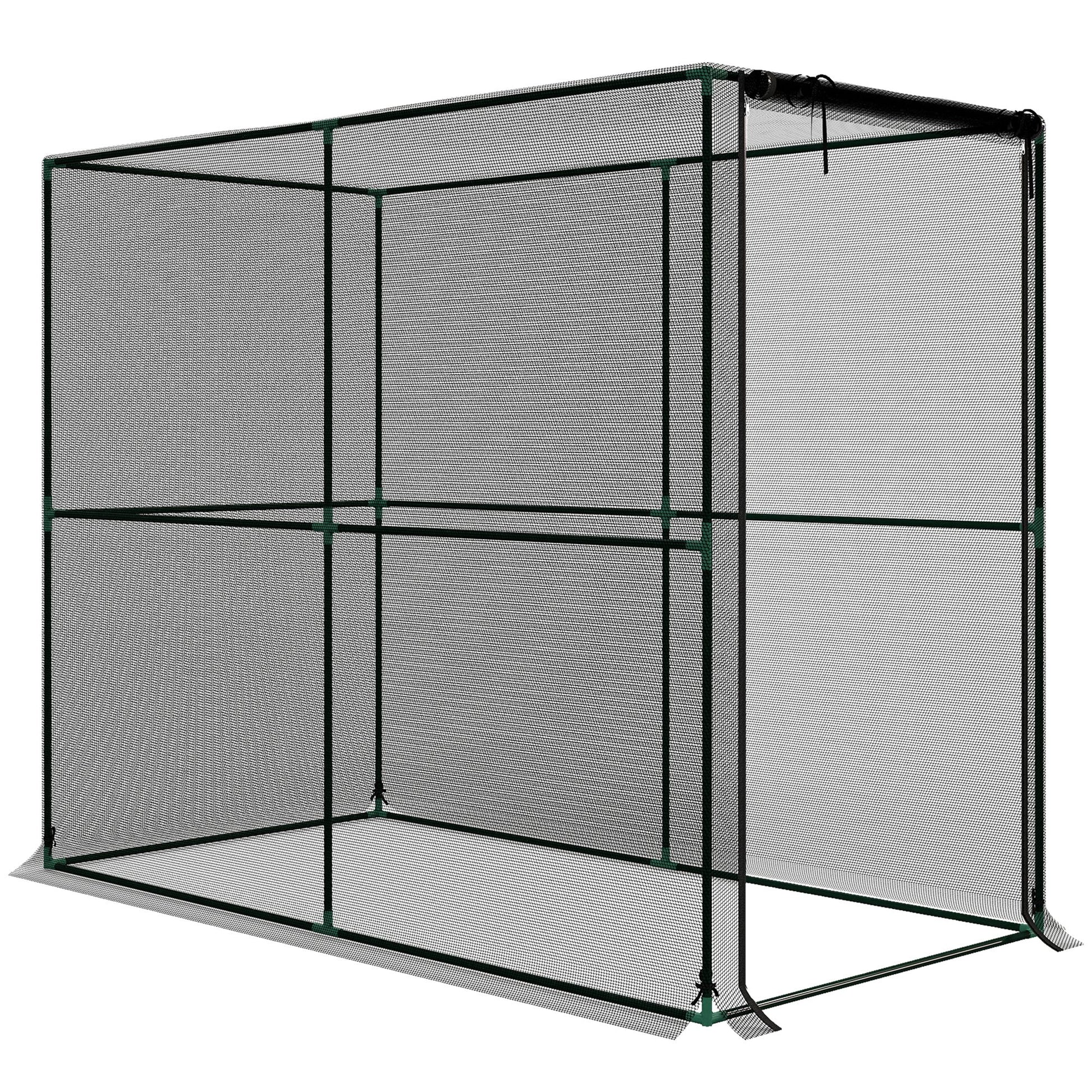Outsunny Fruit Cage Bird Netting, Brassica Cage Plant Protection Tent with Zipped Door, Anti Bird, Insects, Small Animals, Black Default Title