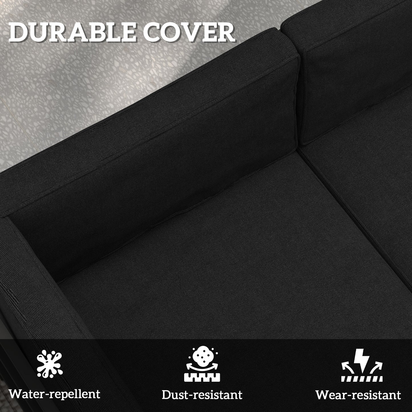 Outsunny Set of 14 Dining Set Cushions - Black