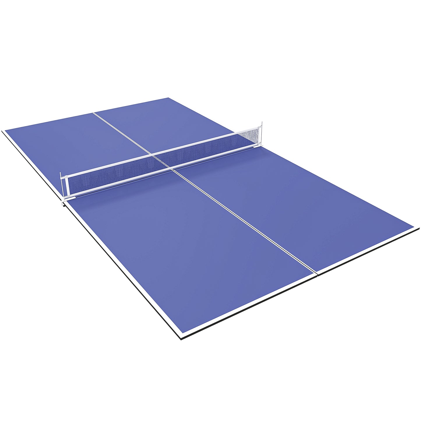 SPORTNOW 9 ft Folding Ping Pong Table Top for Billiard Tables, Table Tennis Conversion Top with Net, Foam Padding, Blue