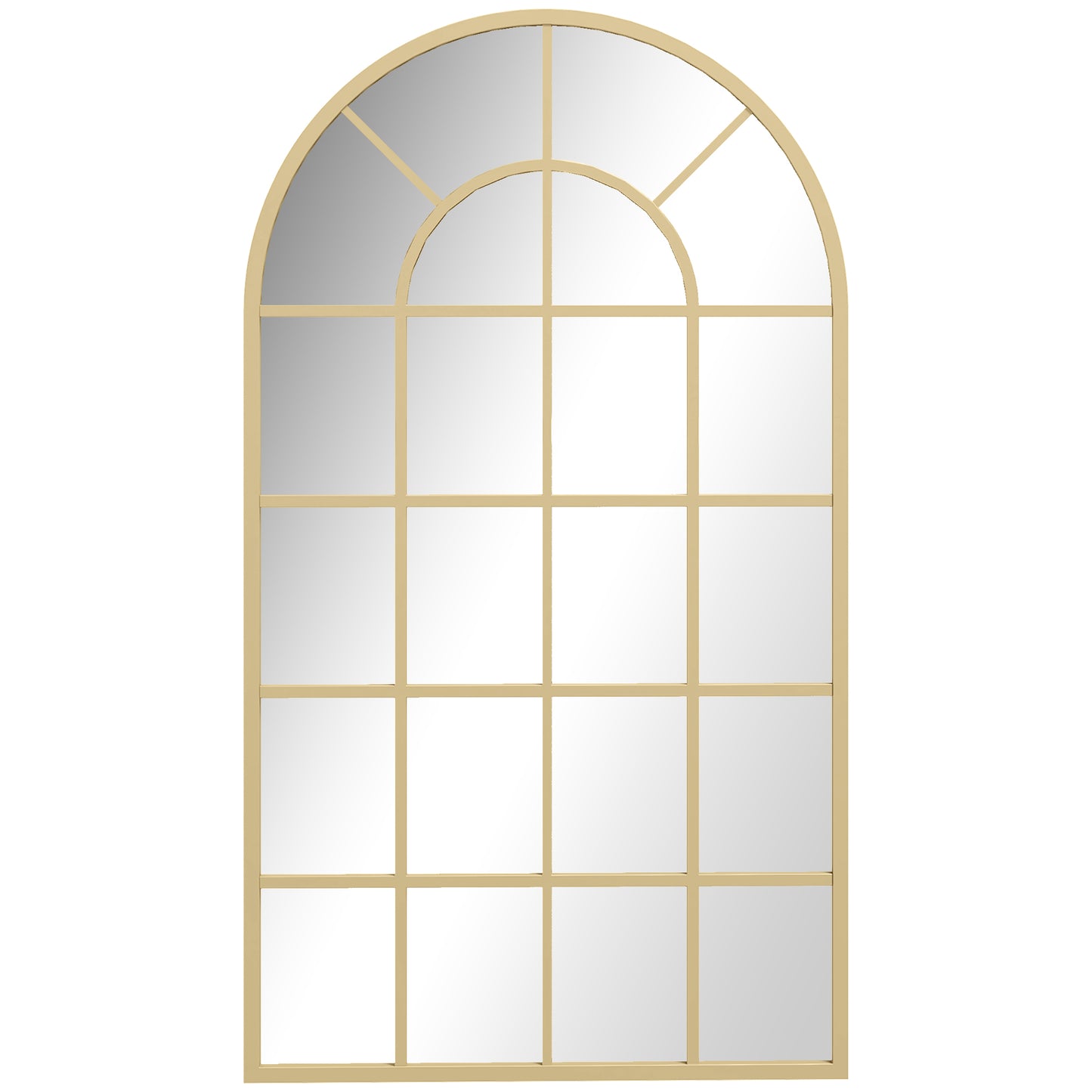 HOMCOM 110 x 65 cm Arched Decorative Wall Mirror for Bedroom Living Room, Modern Window Bathroom Mirror for Home Decor Default Title