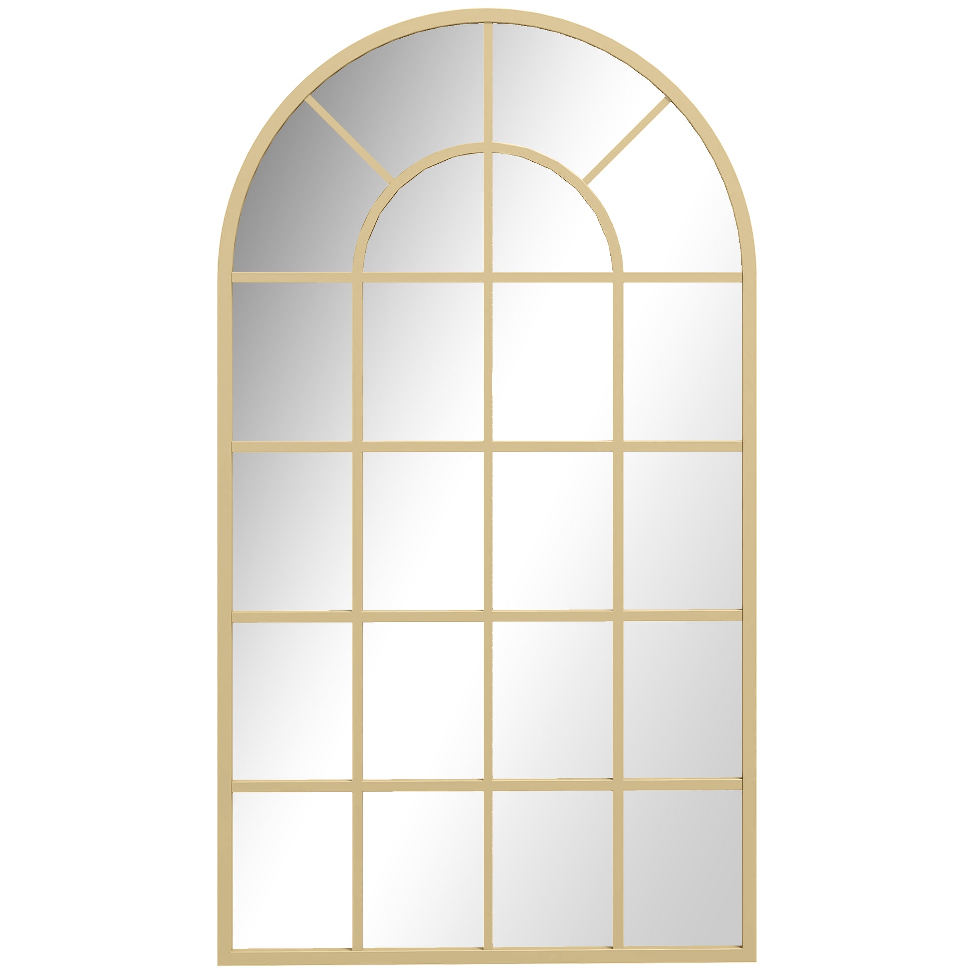 HOMCOM 110 x 65 cm Arched Decorative Wall Mirror for Bedroom Living Room, Modern Window Bathroom Mirror for Home Decor Default Title