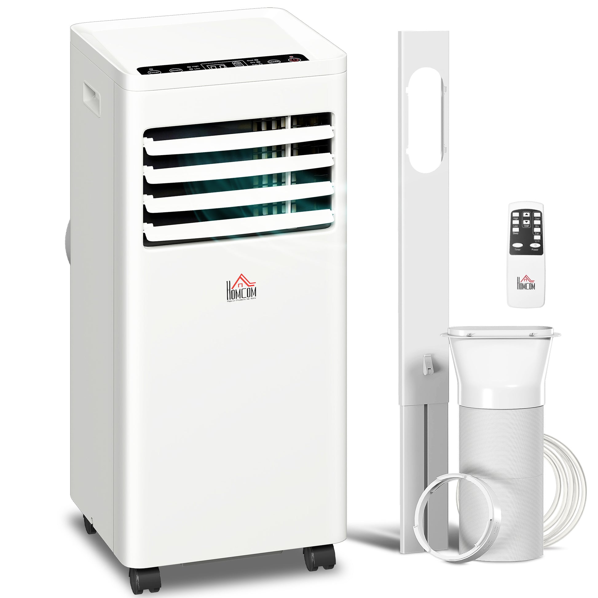 HOMCOM Portable Air Conditioner 5000 BTU, 4-in-1 Cooling, Dehumidifier, Fan, Sleep Mode, Air Conditioning Unit with Digital Display & Remote Control, 24H Timer, Window Venting Kit, for Room up to 18ãŽ¡