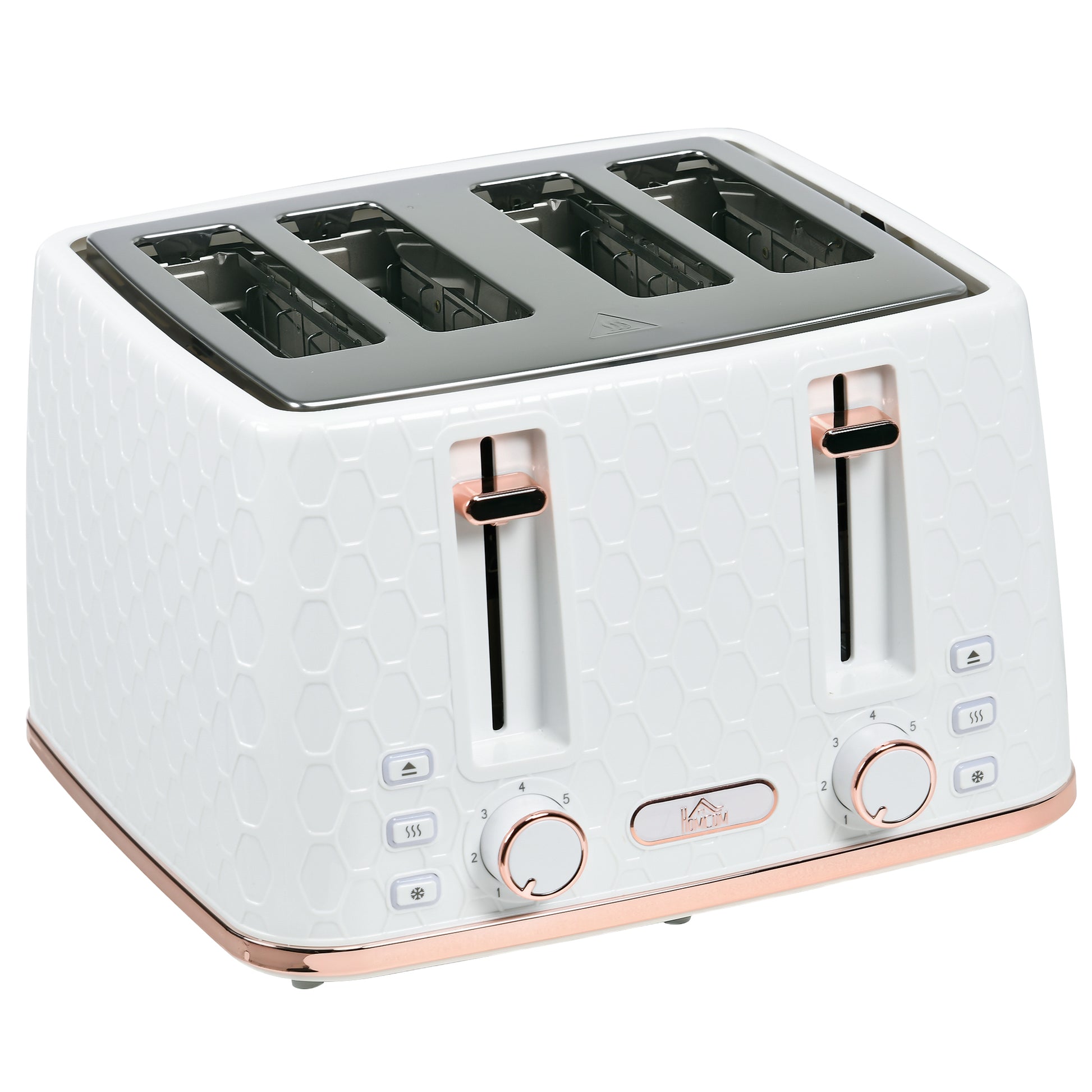 HOMCOM Four-Slice Honeycomb Toaster - White Default Title