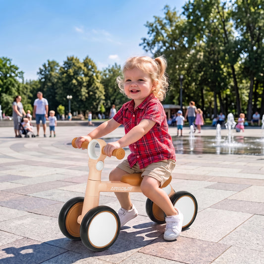AIYAPLAY Balance Bike, Lightweight Baby Balance Bike with Foldable Design, Adjustable Seat, No Pedal for 1â€“2 Years, Pink