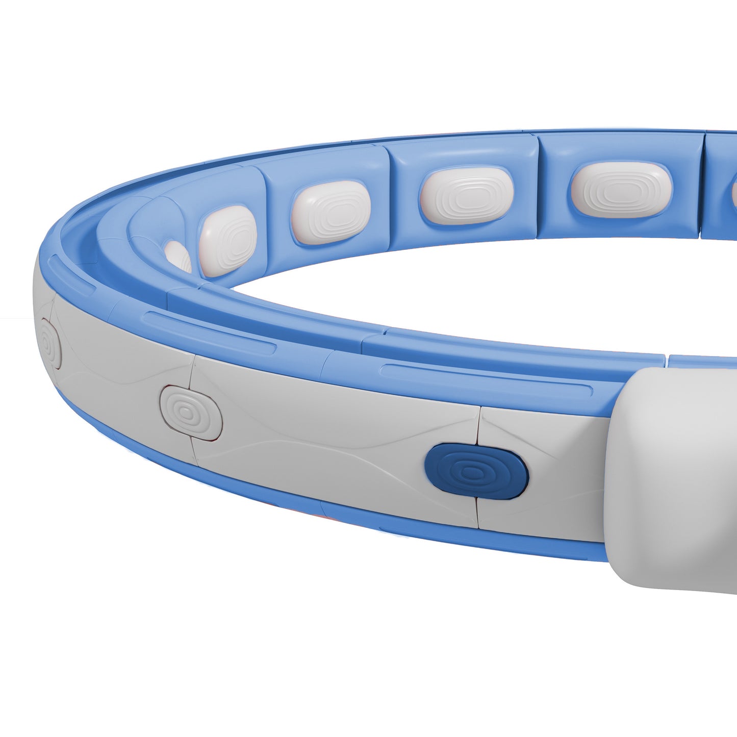 SPORTNOW Smart Weighted Hula Hoop, Massage Hula Ring w/ 16 Detachable Knots, 360Â° Auto-Rotating Ball, Digital Counter Light Blue