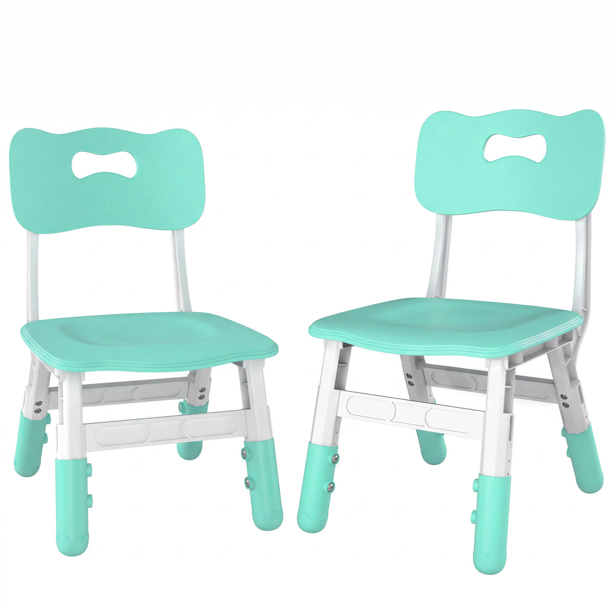 AIYAPLAY 2 PCS Kids Desk Chairs, 3 Level Height Adjustable Children's Chairs with Backrest for 1.5-8 Years, Max Load 50KG, Green Default Title