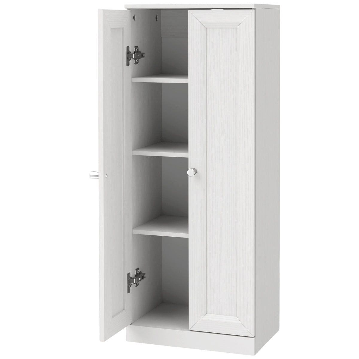 HOMCOM Narrow Bathroom Cabinet, Slim Storage Cabinet with 2 Doors & 4 Tiers, Freestanding Narrow Cupboard