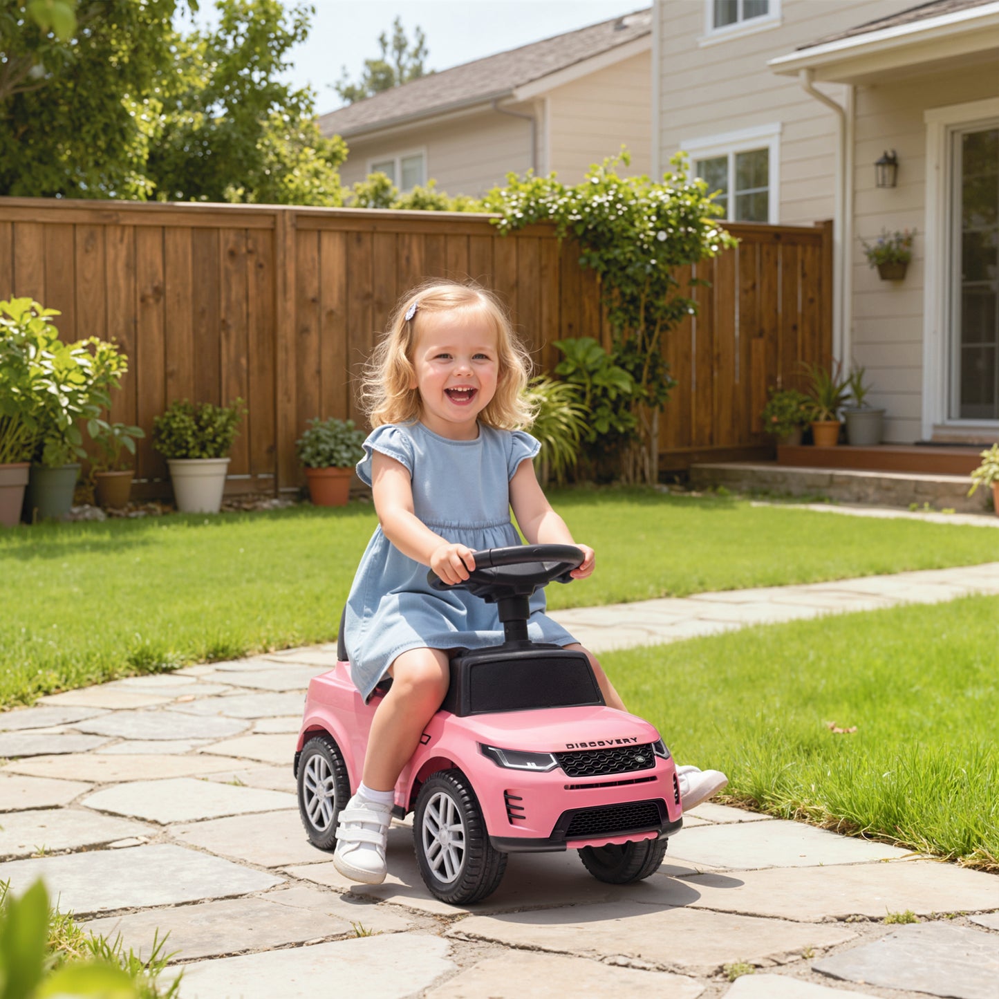 AIYAPLAY Land Rover Licensed Toddler Ride on Car with Horn, Engine Sounds, Under-Seat Storage, for 18-36 Months, Pink