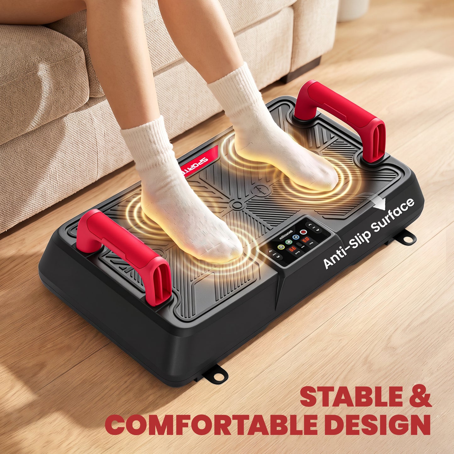 SPORTNOW Vibration Plate Exercise Machine with 99 Speed Levels, 3 Programs, Quiet Vibrating Plate with Resistance Bands