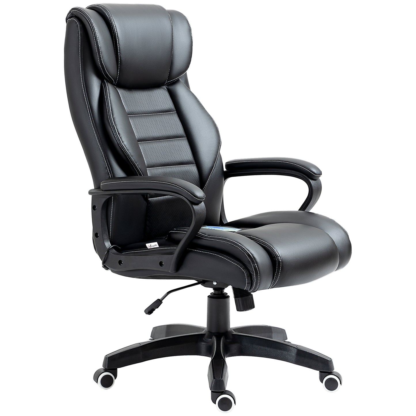 Vinsetto Office Chair with 6-Point Maaage, PU Desk Chair with Padded Seat and Armrest, Computer Chair with Tilt Function for Home, Black Default Title