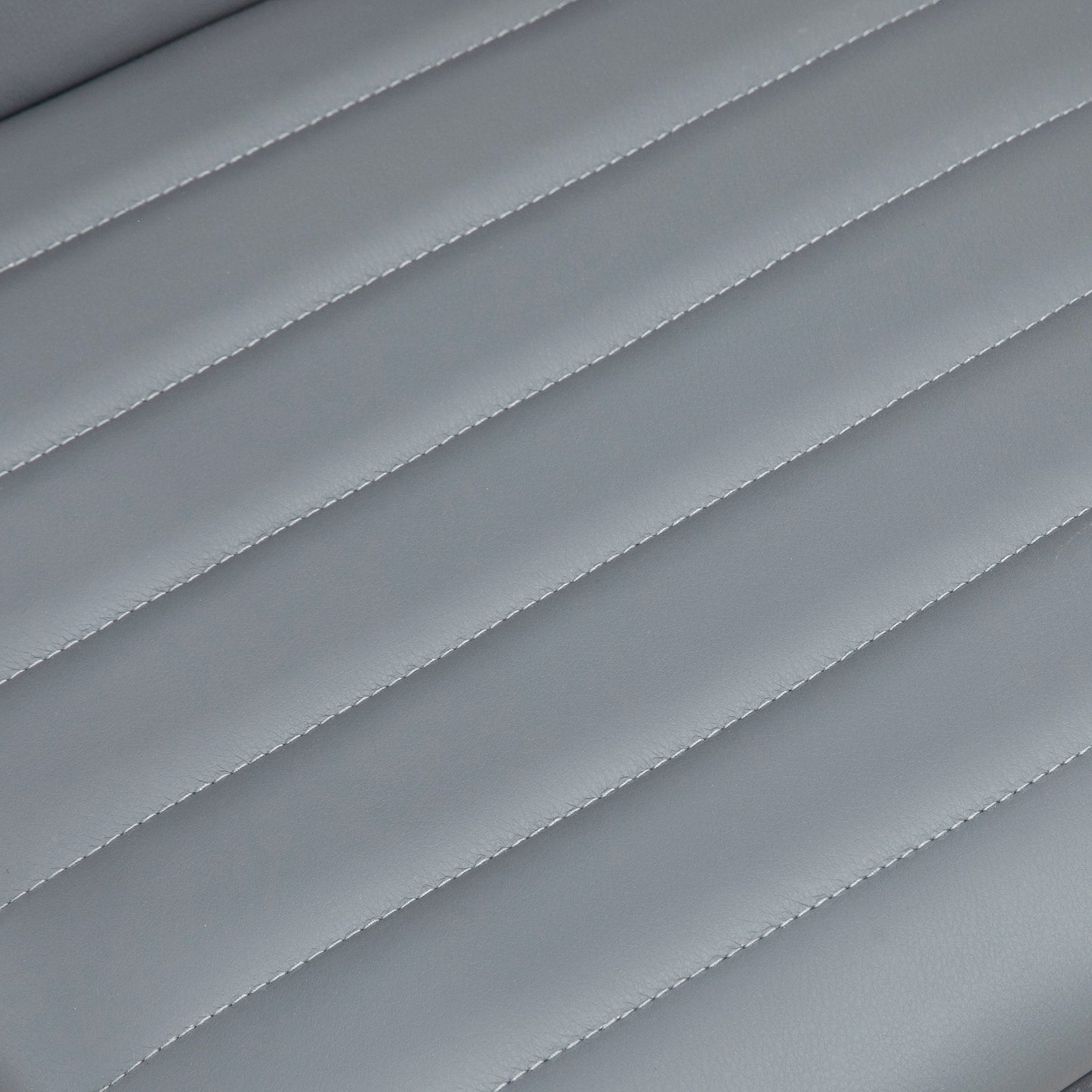 HOMCOM Armless Task Desk Chair, Swivel Office Chair with Faux Leather, Adjustable Seat Height, Chrome Base, Wheels for Home, Light Grey