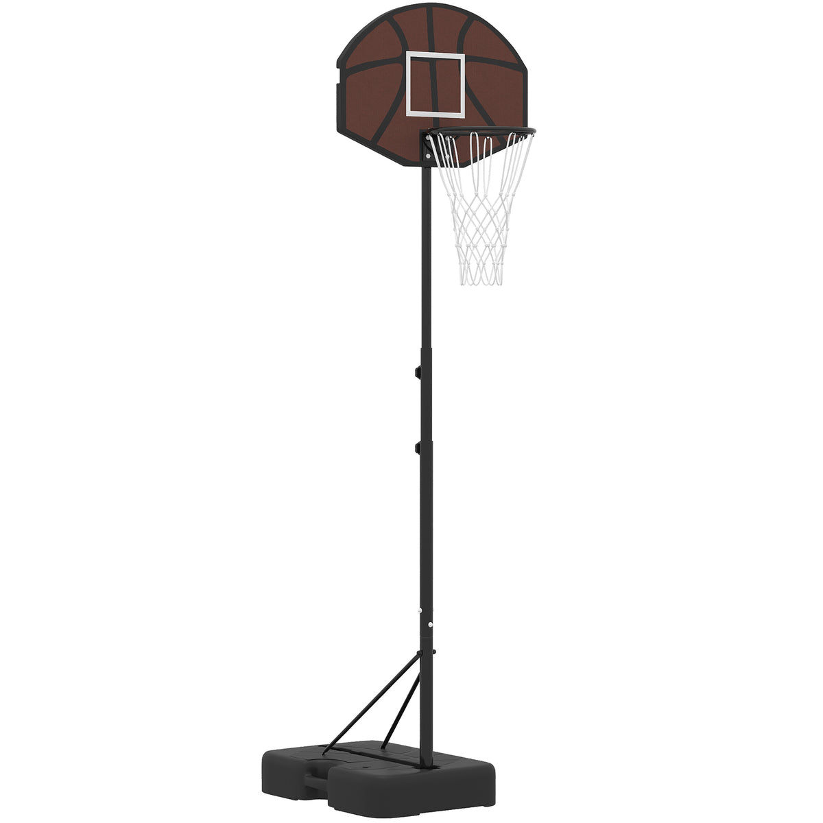 AIYAPLAY Kids Basketball Hoop and Stand, Adjustable Height, 172.5 /185.5 /199 cm, Outdoor Play Game Toys for Ages 3â€“8, Black Default Title