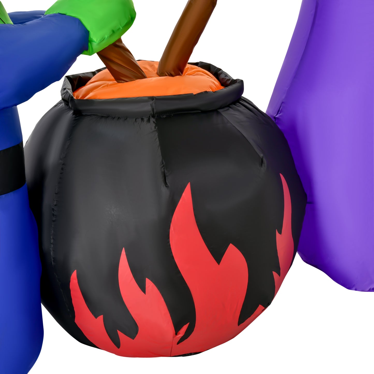 HOMCOM 1.8m Inflatable Halloween Lawn Decoration with LED Witches Around A Black Cauldron Outdoor Air Blown Holiday DÃ©cor