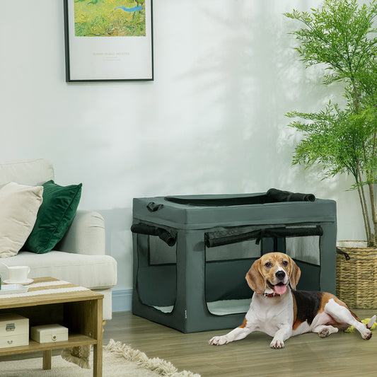 PawHut 90cm Pet Carrier Bag, with Cushion for Medium, Large Dogs - Grey