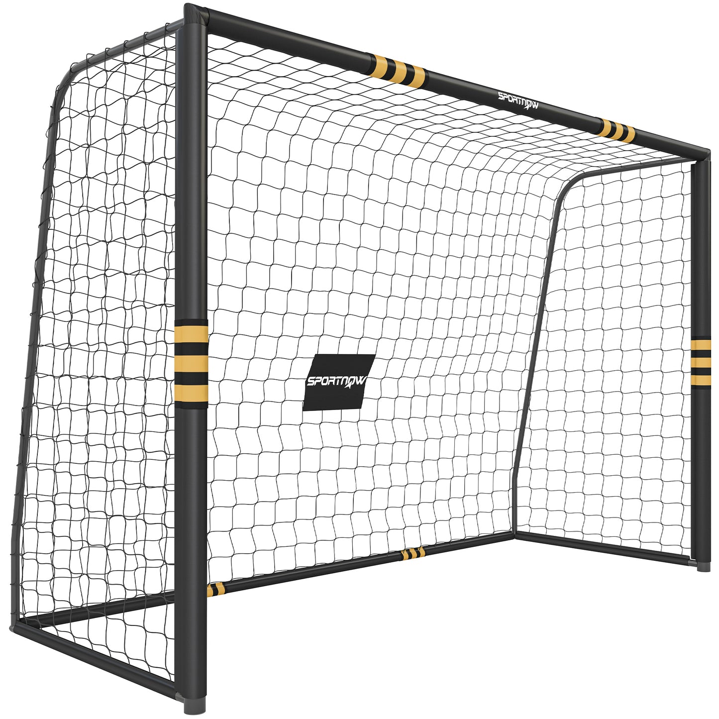 SPORTNOW Football Goal, 10 x 6.5ft Football Net with Ground Stakes, EPE Foam Padding and Metal Frame, Easy Assembly, Yellow