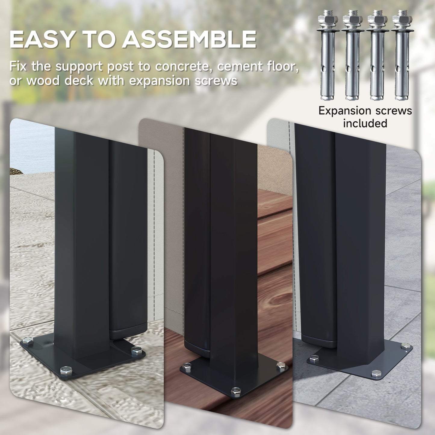 Outsunny 400 x x 160cm Retractable Side Awning - Light Grey