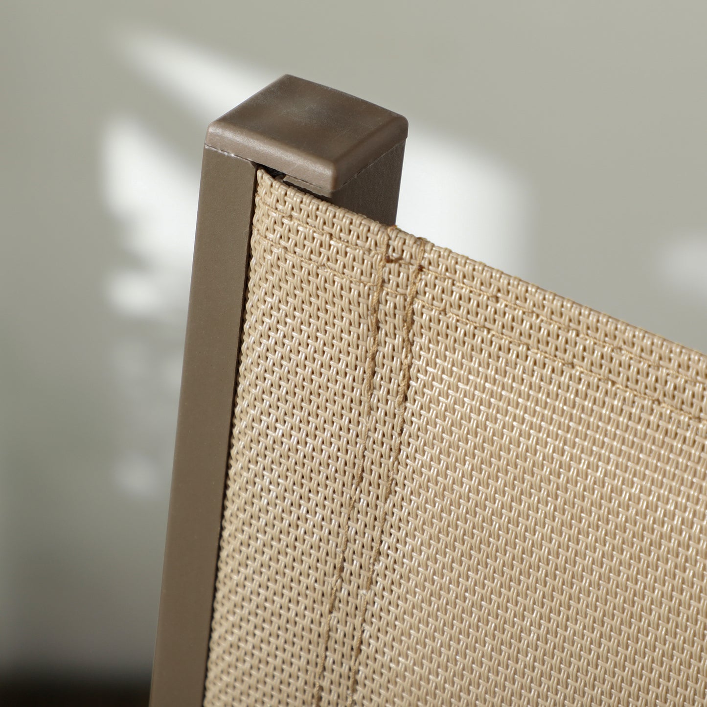 Outsunny Set of Two Aluminium Stacking Garden Chairs - Khaki