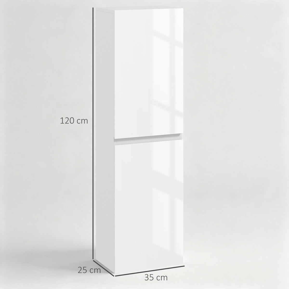 kleankin Bathroom Storage Unit, Tall Bathroom Cabinet with 2 Cupboards and Adjustable Shelves, White