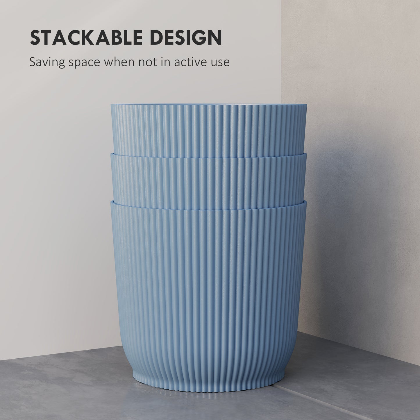 Outsunny Set of Three Ð¤22cm Planters - Blue