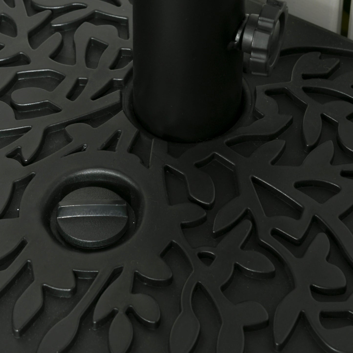 Outsunny Water/Sand Fillable Half Parasol Umbrella Base - Black