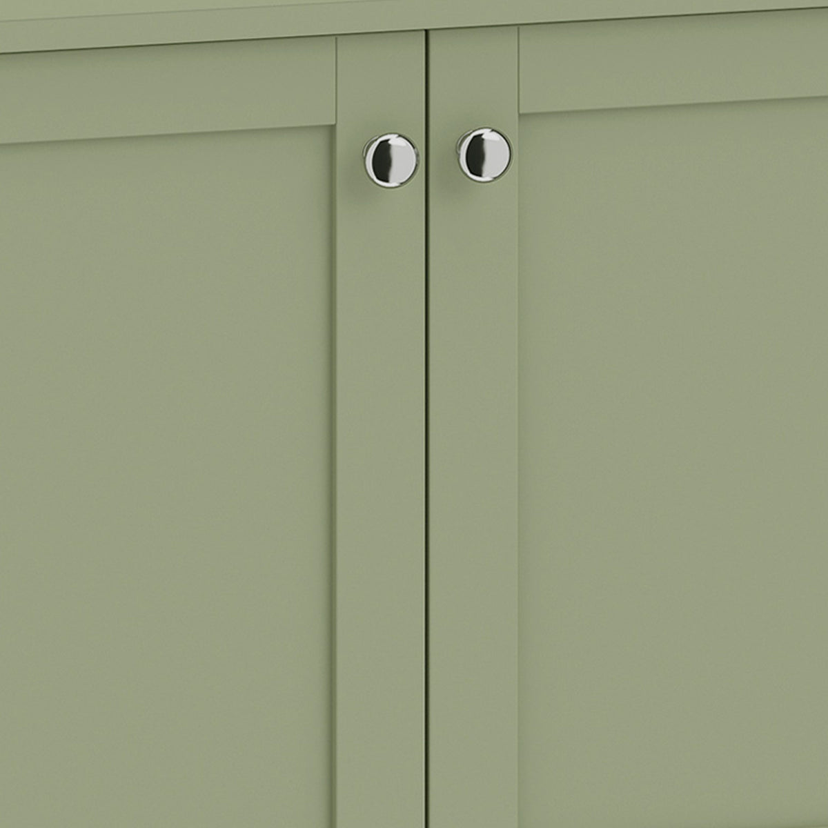 HOMCOM Under Sink Bathroom Cabinet with 2 Doors, Open Shelf and U-Shape Cut-Out for Basin with or without Pedestal, Green