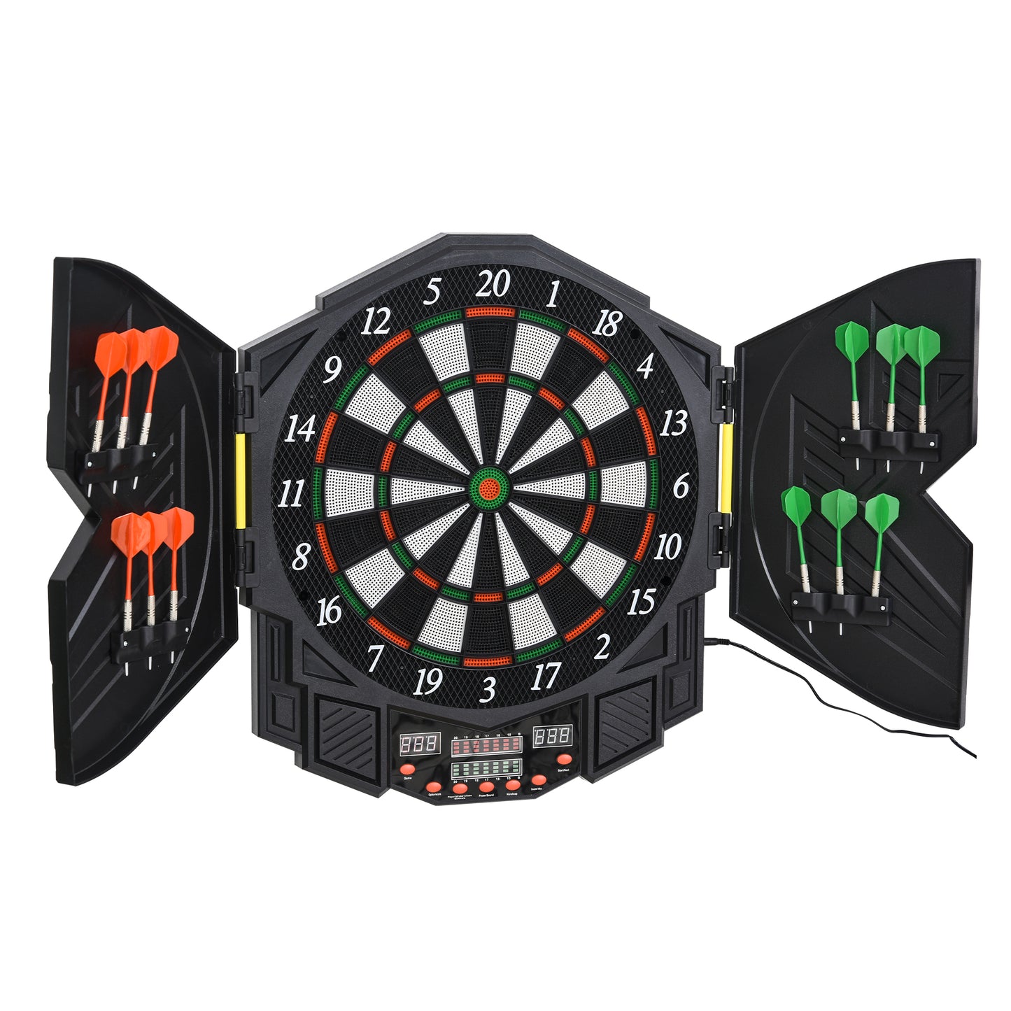 HOMCOM Dart Board Set, Electronic Dartboard with LED Digital Score Display, Soft Tip Darts, 27 Games, Speaker Sound Default Title