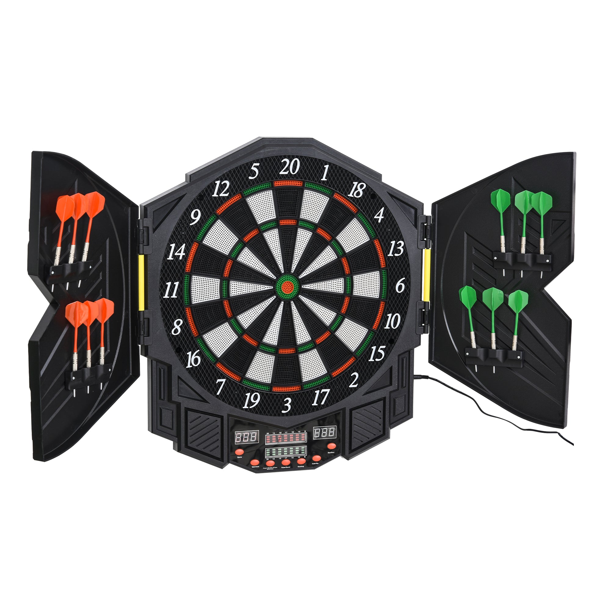 HOMCOM Dart Board Set, Electronic Dartboard with LED Digital Score Display, Soft Tip Darts, 27 Games, Speaker Sound Default Title
