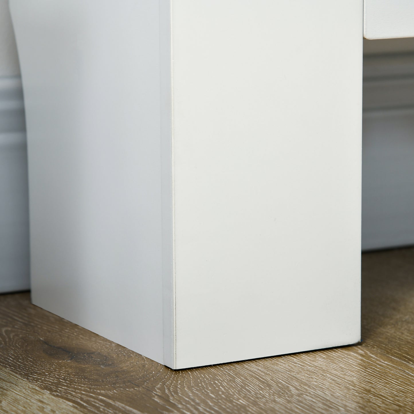 HOMCOM Set of 2 MDF Extendable Radiator Cover with Cabinet Shelving, Home Office Slatted Design, White 139-208.5L x 20.5W x 82.5H cm