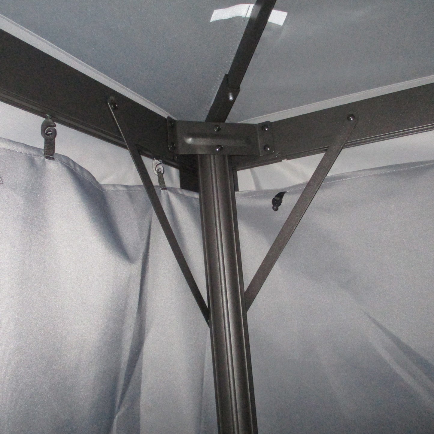 Outsunny 3 x 4m Aluminium GardenÂ Gazebo, Marquee Canopy Shelter Pavilion Party Tent with Nets and Curtains for Garden and Deck, Dark Grey