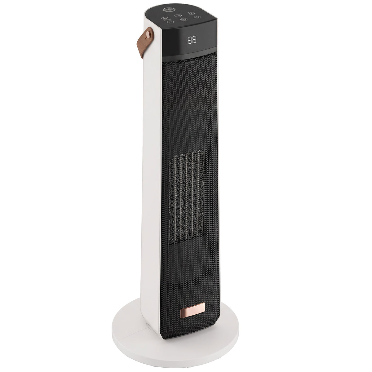 HOMCOM Portable Space Heater with Realistic Flame Effect, 2000W Ceramic Heater with Eco Mode, Adjustable Thermostat, Remote Default Title