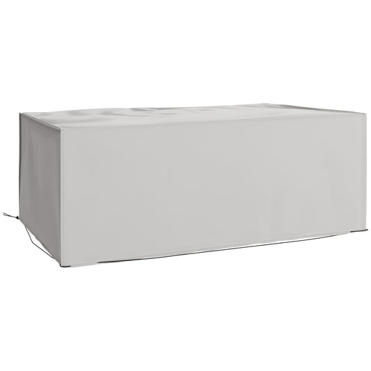 Outsunny Outdoor Garden Furniture Cover Waterproof, Anti-UV 600D Heavy Duty Oxford Fabric Patio Furniture Cover for Rectangular Sofa Table Set, Grey, 210 x 140 x 80 cm