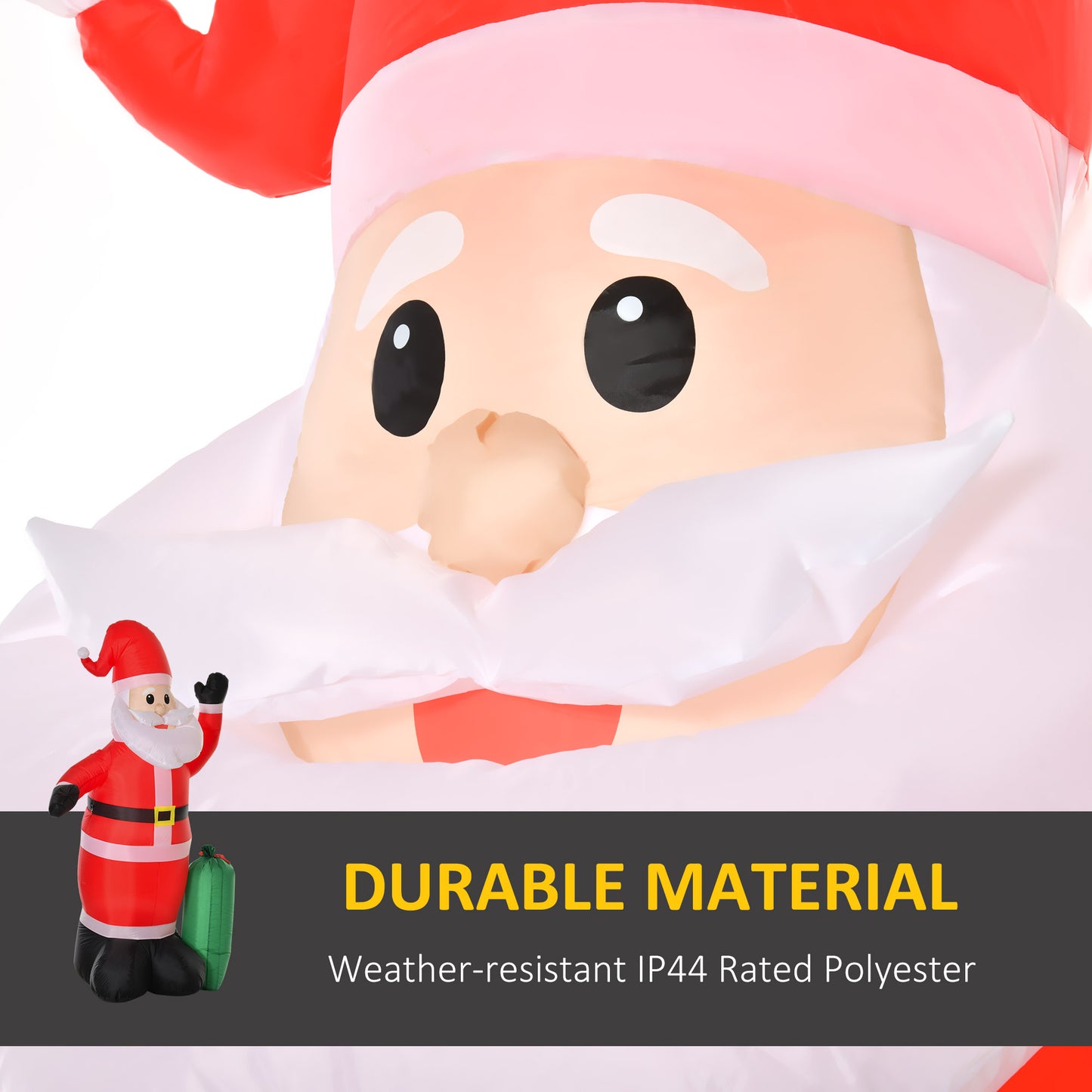 HOMCOM 7.5ft Inflatable Christmas Santa Claus with LED Air Blown Xmas DÃ©cor Holiday Outdoor Yard Decoration