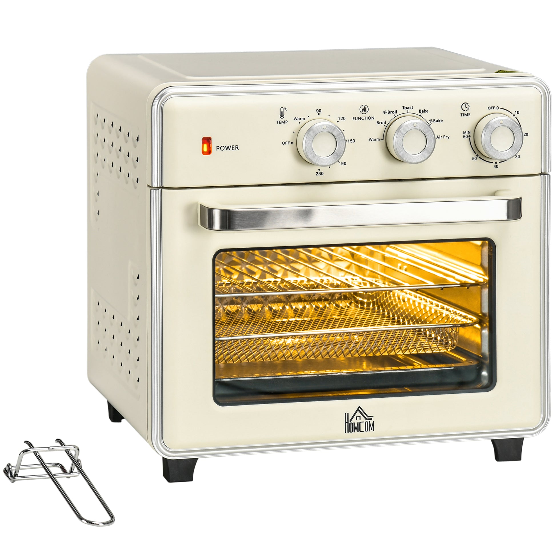 HOMCOM 20L 90-230â„ƒ Mini Electric Oven - Cream