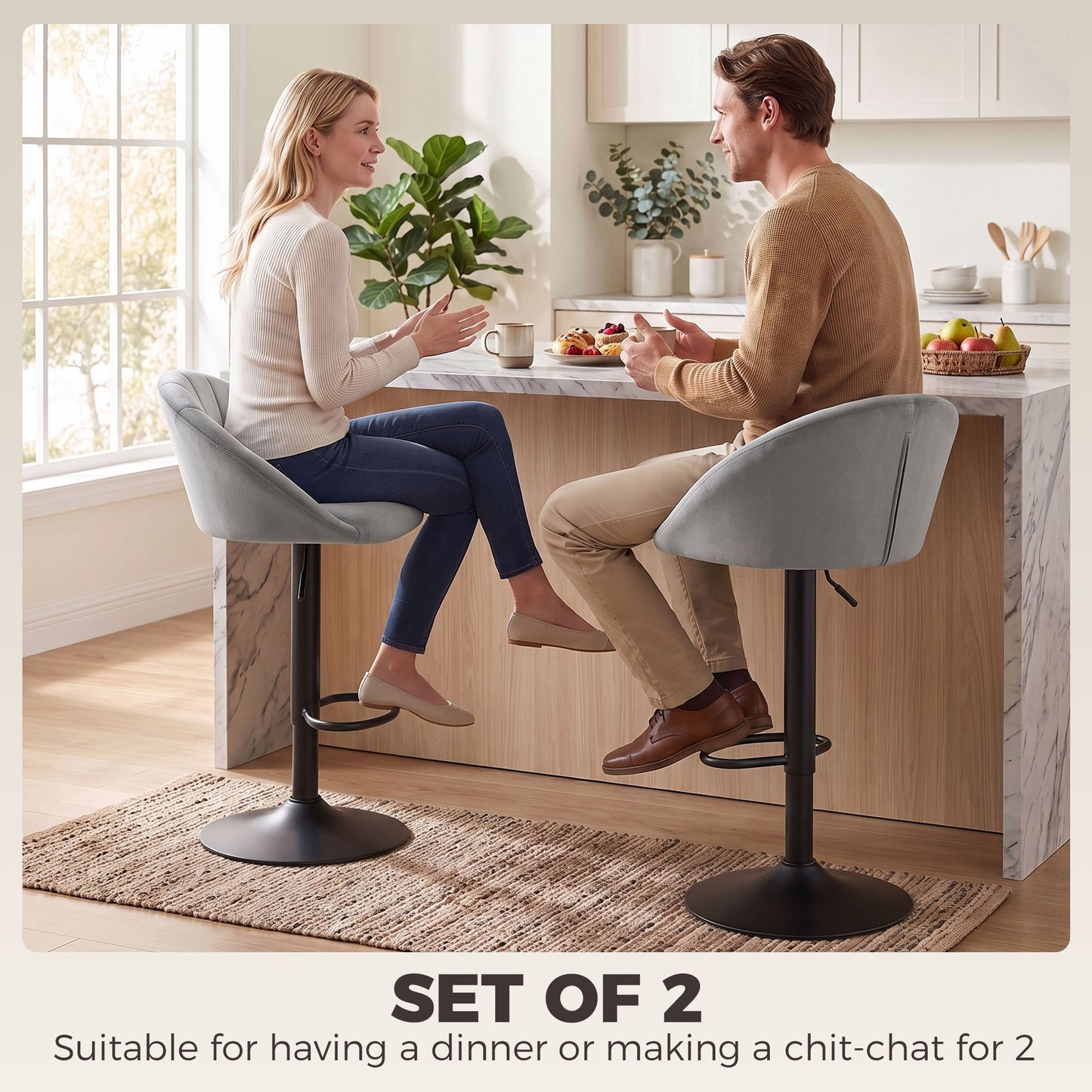 HOMCOM stool counter backs