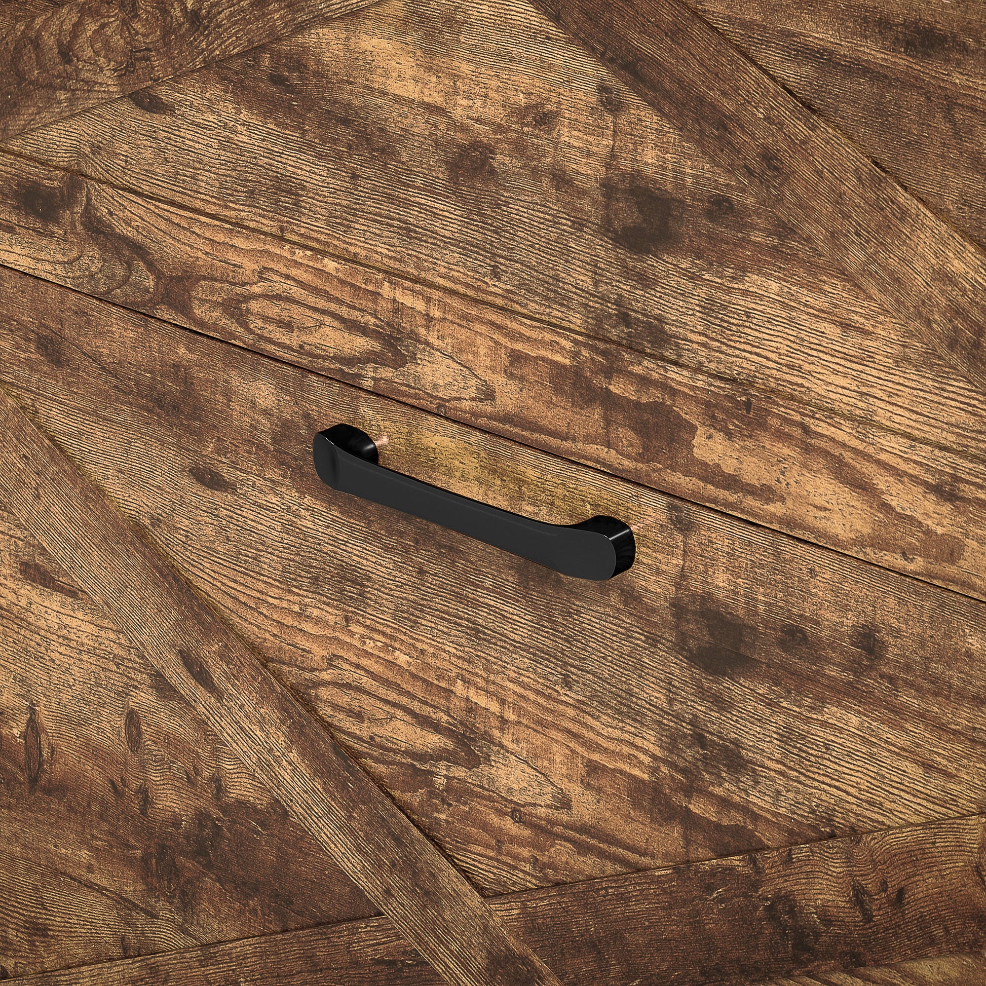 HOMCOM Two Flip Drawer Narrow Shoe Cabinet with Adjustable Shelves - Rustic Brown - LiamsBargains.co.uk