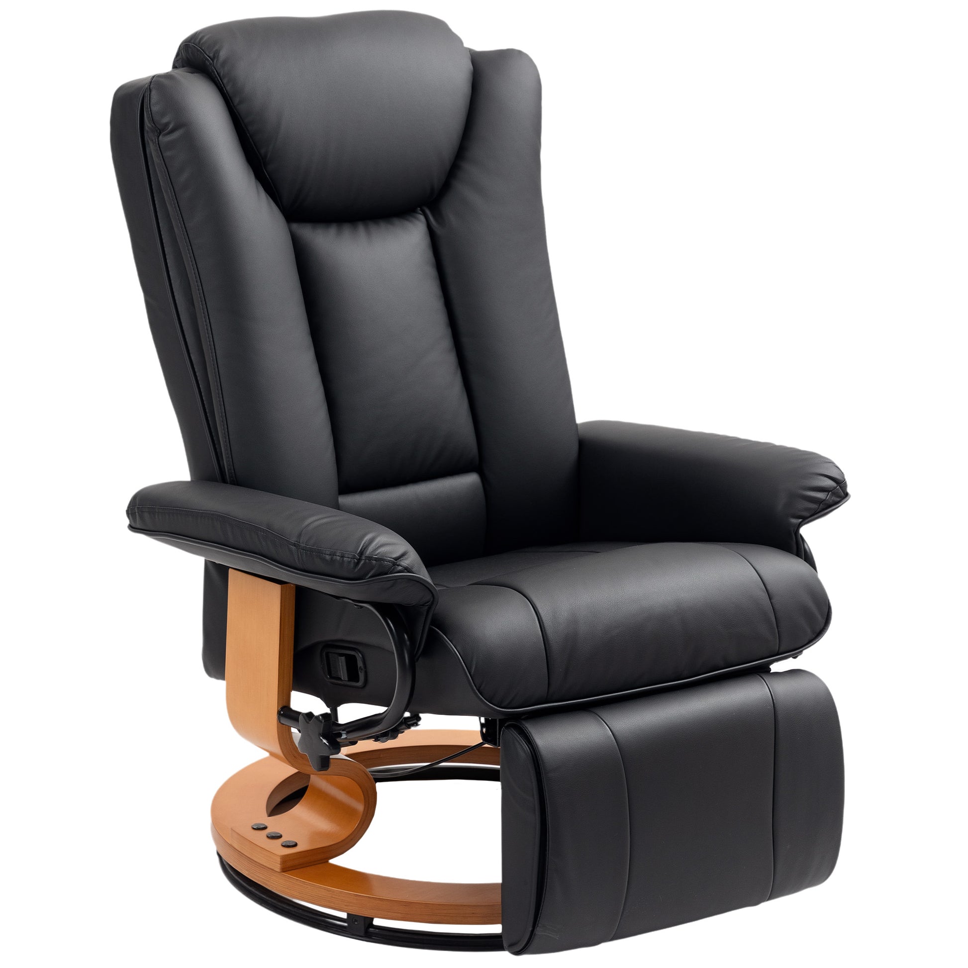 HOMCOM Faux Leather Recliner Chair - Black Default Title