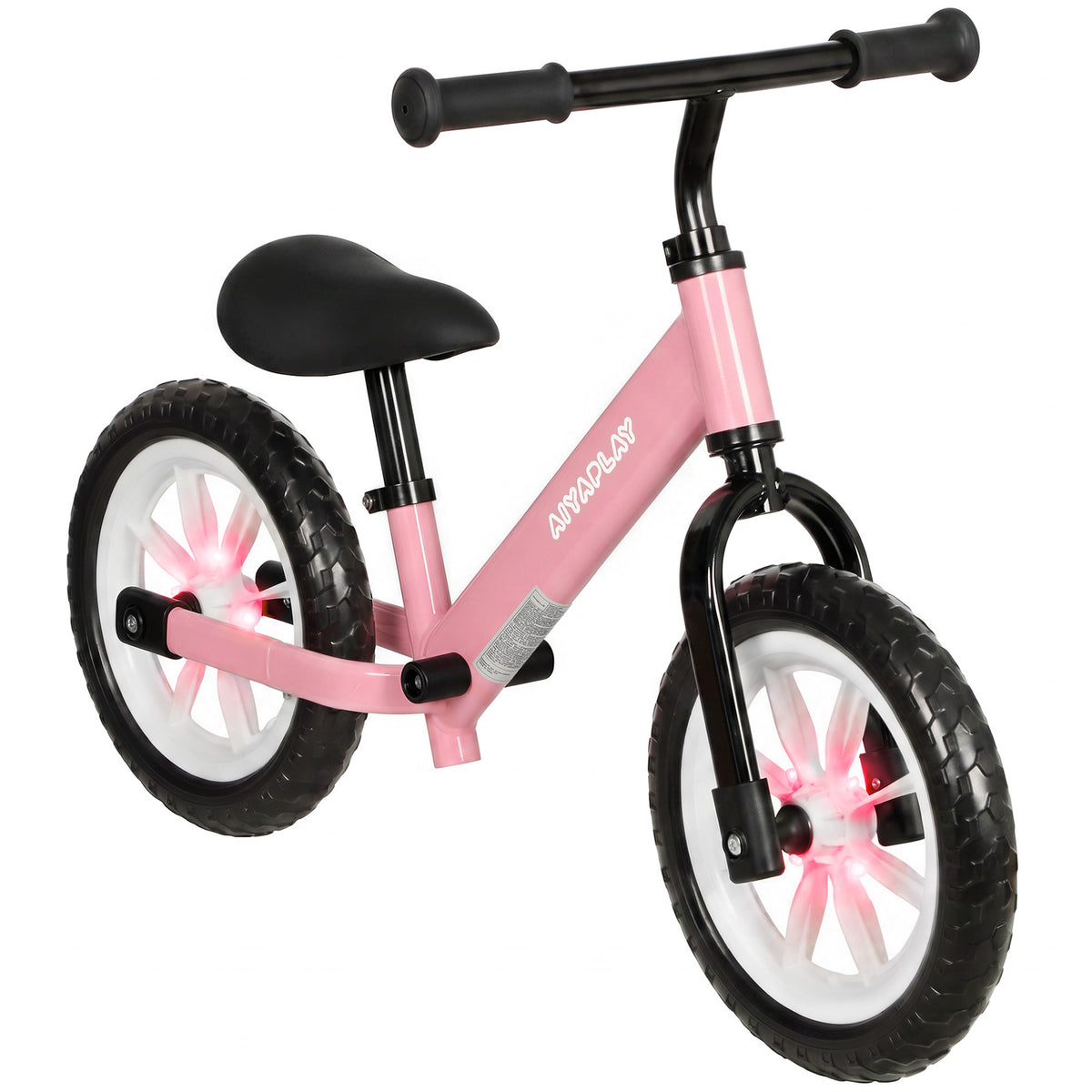 AIYAPLAY 11.2" Balance Bike for 2-5 Years, Toddler Bike with Lighting Wheels, Adjustable Seat & Handlebar, 360Â° Steering, Pink Default Title