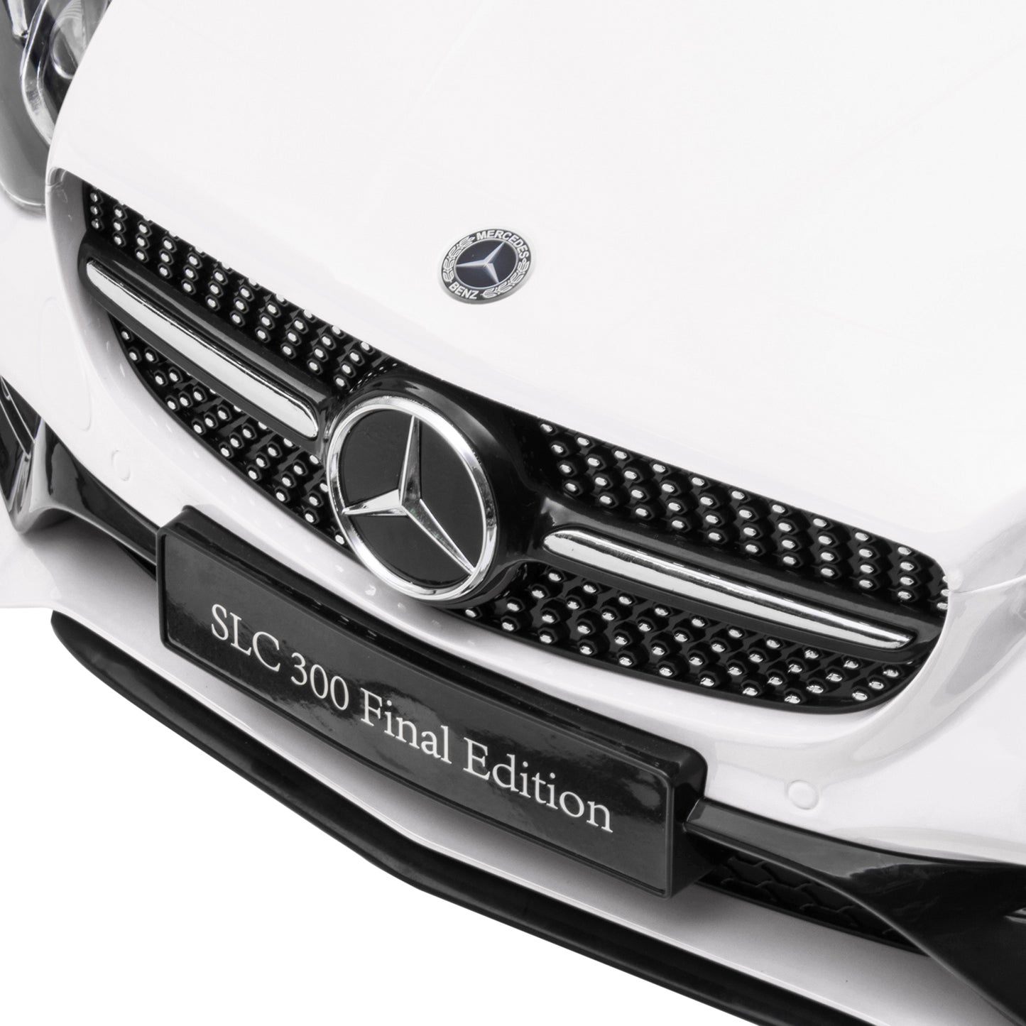 HOMCOM Benz SLC 300  Licensed 12V Kids Electric Ride On, with Music, Remote Control, LED Headlights, Horn, White