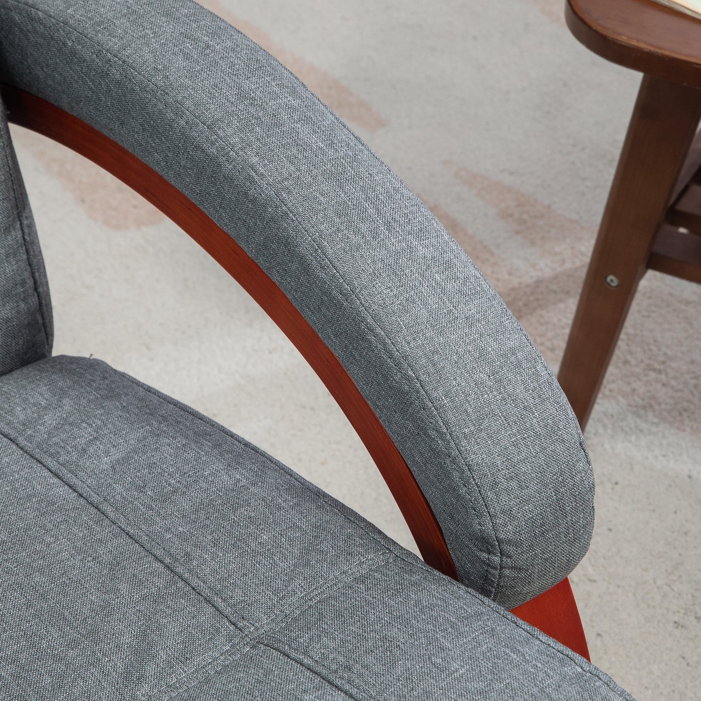 HOMCOM 135° Manual Reclining Swivel Chair, with Footrest - Grey