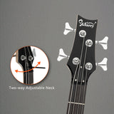 Glarry GIB Electric Bass Guitar Full Size 4 String Sunset Colour